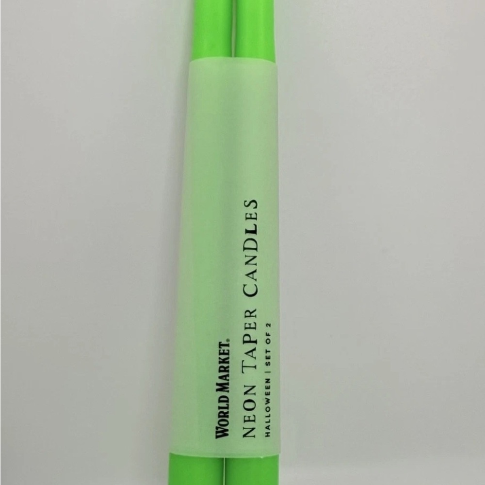 World Market Neon Green Taper Candles (10", Set of 2)
